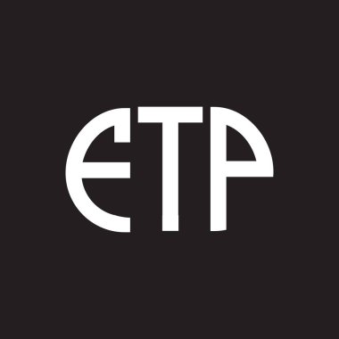 Siyah arkaplanda FTP harf logosu tasarımı. FTP yaratıcı harflerin baş harfleri logo kavramı. FTP harf tasarımı.