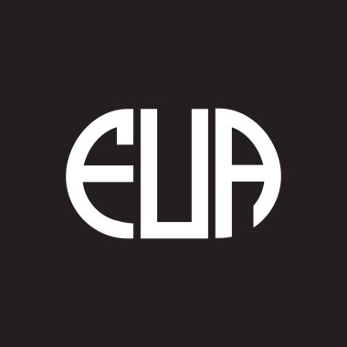 FUA harf logosu tasarımı siyah arka planda. FUA yaratıcı harfler logosu konsepti. FUA harf tasarımı.