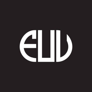 Siyah arkaplanda FUV harf logosu tasarımı. FUV yaratıcı harflerin baş harfleri logo kavramı. FUV harf tasarımı.