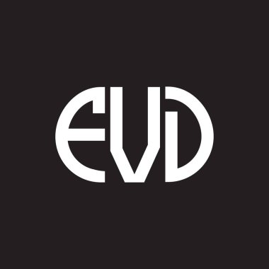 Siyah arka planda FVD harf logosu tasarımı. FVD yaratıcı harflerin baş harfleri logo kavramı. FVD harf tasarımı.