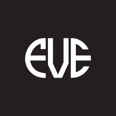 Siyah arka planda beş harfli logo tasarımı. FVE yaratıcı harflerin baş harfleri logo konsepti. FVE harf tasarımı.