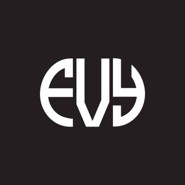 Siyah arka planda FVY harf logosu tasarımı. FVY yaratıcı harflerin baş harfleri logo kavramı. FVY harf tasarımı.
