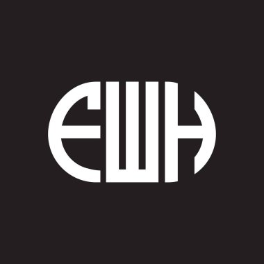 Siyah arka planda FWH harf logosu tasarımı. FWH yaratıcı harflerin baş harfleri logo kavramı. FWH harf tasarımı.