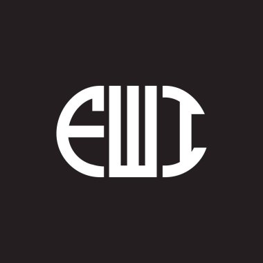 FWI harfi logo tasarımı siyah arka planda. FWI yaratıcı harflerin baş harfleri logo kavramı. FWI harf tasarımı.