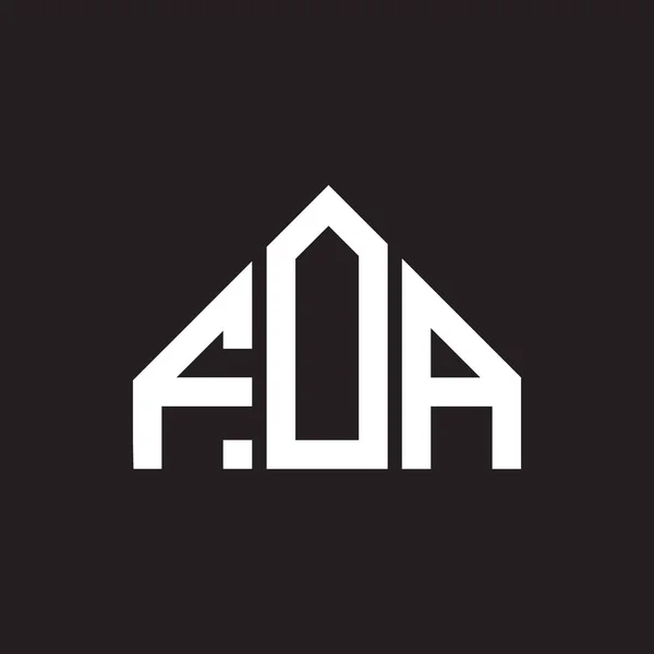 Foa Letter Logo Design Black Background Foa Creative Initials Letter — Stock Vector