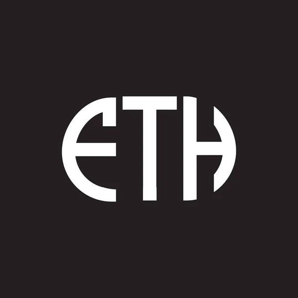 Fth Brev Logotyp Design Svart Bakgrund Fth Kreativa Initialer Brev — Stock vektor