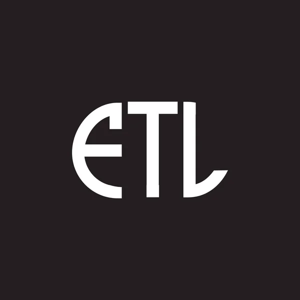 Ftl Lettre Logo Design Sur Fond Noir Ftl Initiales Créatives — Image vectorielle