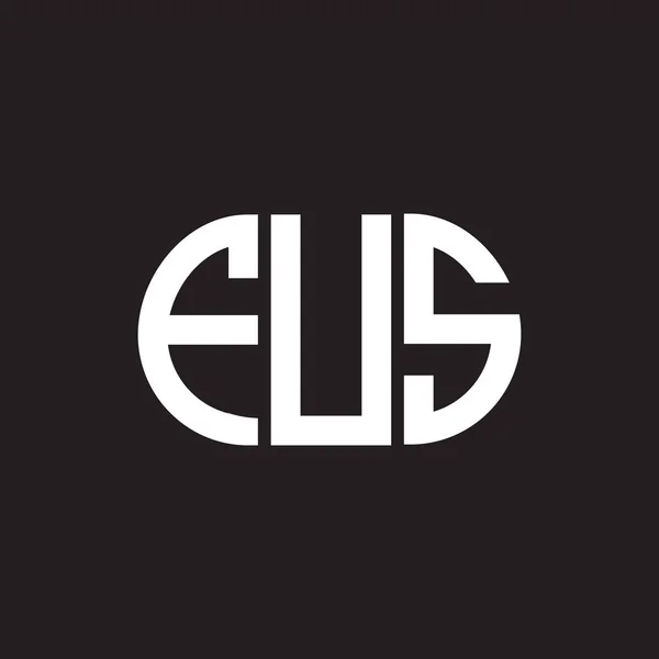 Fus Letter Logo Design Black Background Fus Creative Initials Letter — Stock Vector