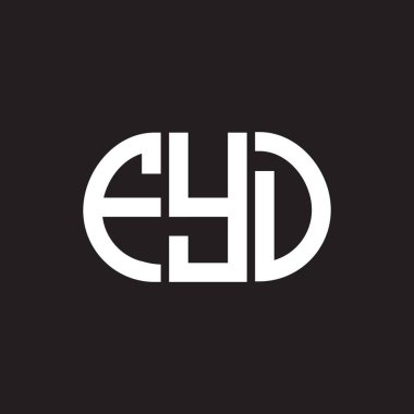 Siyah arka planda FYD harf logosu tasarımı. FYD yaratıcı harflerin baş harfleri logo kavramı. FYD harf tasarımı.