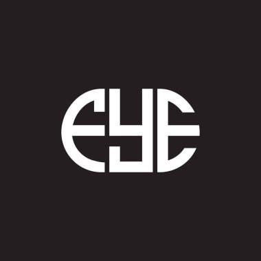 Siyah arka planda FYE harf logosu tasarımı. FYE yaratıcı harflerin baş harfleri logo kavramı. FYE harf tasarımı.