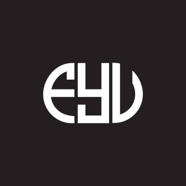 FYV harf logosu tasarımı siyah arka planda. FYV yaratıcı harflerin baş harfleri logo kavramı. FYV harf tasarımı.