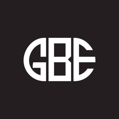 Siyah arka planda GBE harf logosu tasarımı. GBE yaratıcı harfler logosu konsepti. GBE harf tasarımı.