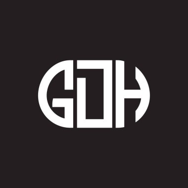 Siyah arka planda GDH harf logosu tasarımı. GDH yaratıcı harflerin baş harfleri logo kavramı. GDH harf tasarımı.