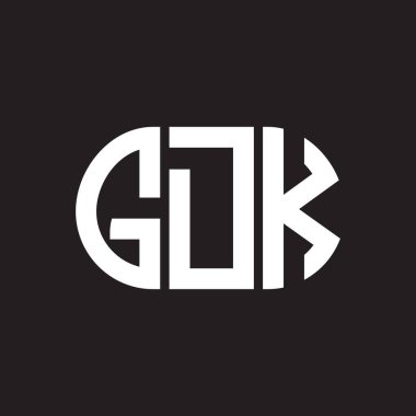 Siyah arka planda GDK harf logosu tasarımı. GDK yaratıcı harflerin baş harfleri logo kavramı. GDK harf tasarımı.