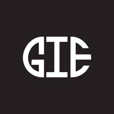 Siyah arka planda GIE harf logosu tasarımı. GIE yaratıcı harf logosu konsepti. GIE harf tasarımı.
