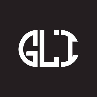 Siyah arka planda GLI harf logosu tasarımı. GLI yaratıcı harfler logosu konsepti. GLI harf tasarımı.