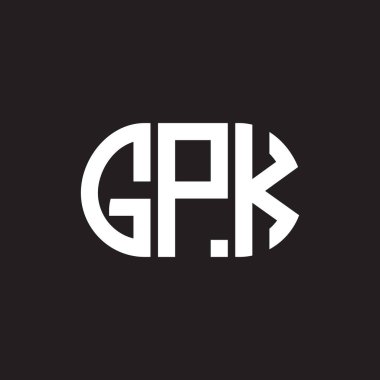 Siyah arka planda GPK harf logosu tasarımı. GPK yaratıcı harflerin baş harfleri logo kavramı. GPK harf tasarımı.