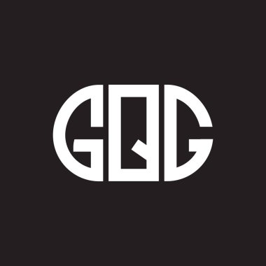 Siyah arka planda GQG harf logosu tasarımı. GQG yaratıcı harflerin baş harfleri logo kavramı. GQG harf tasarımı.