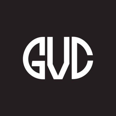 Siyah arka planda GVC harf logosu tasarımı. GVC yaratıcı harflerin baş harfleri logo kavramı. GVC harf tasarımı.