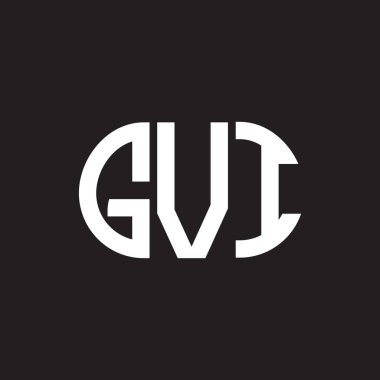 Siyah arka planda GVI harf logosu tasarımı. GVI yaratıcı harflerin baş harfleri logo kavramı. GVI harf tasarımı.