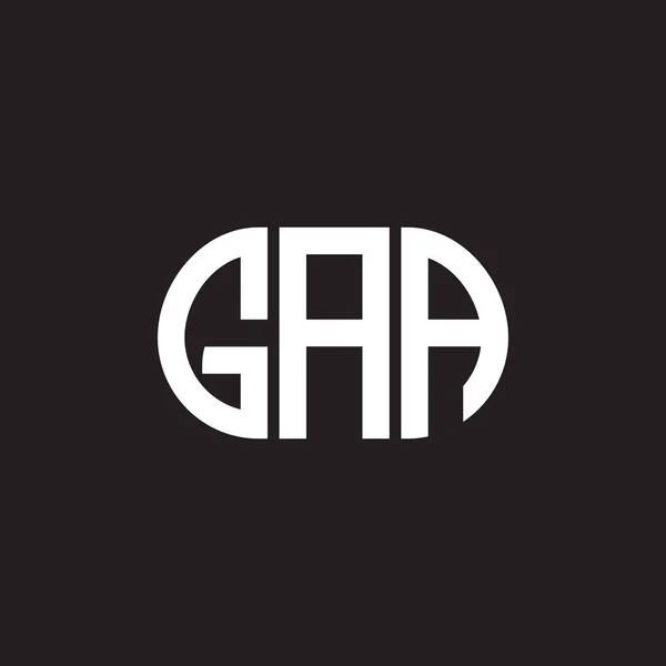 Diseño Del Logotipo Letra Gaa Sobre Fondo Negro Gaa Iniciales — Vector de stock