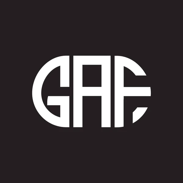 Diseño Del Logotipo Letra Gaf Sobre Fondo Negro Gaf Iniciales — Vector de stock