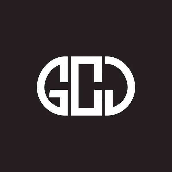 Gcj字母标识设计为黑色背景 Gcj创意首字母首字母标识概念 Gcj字母设计 — 图库矢量图片