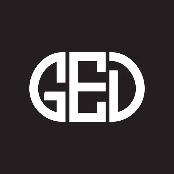 Ged Logo Zwarte Achtergrond Ged Creatieve Initialen Letter Logo Concept — Stockvector