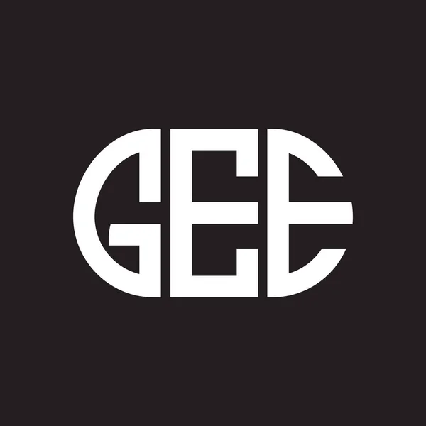 Diseño Del Logotipo Letra Gee Sobre Fondo Negro Gee Iniciales — Vector de stock