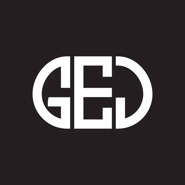 Gej Logo Zwarte Achtergrond Gej Creatieve Initialen Letter Logo Concept — Stockvector