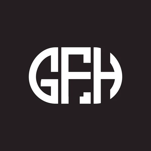 Diseño Del Logotipo Letra Gfh Sobre Fondo Negro Gfh Iniciales — Vector de stock