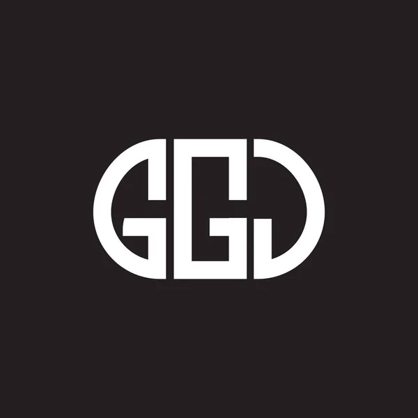 Ggj字母标识设计为黑色背景 Ggj创意首字母首字母标识概念 Ggj字母设计 — 图库矢量图片