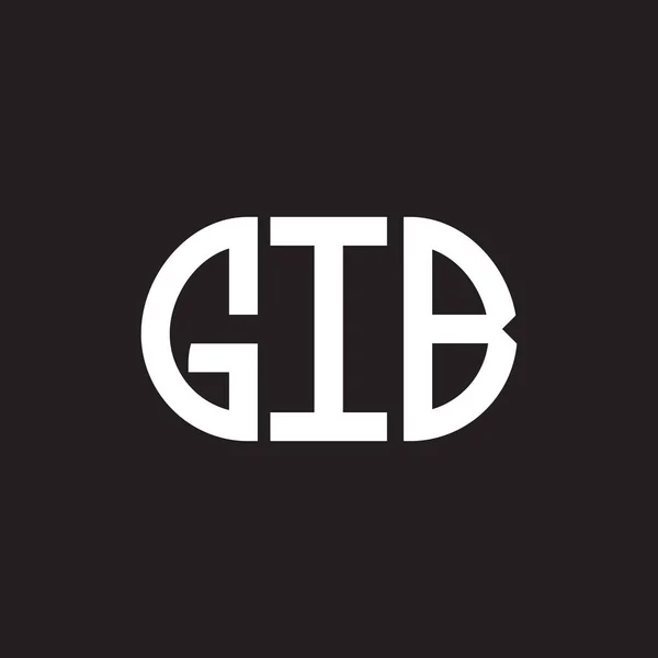 Gib Letter Logo Design Black Background Gib Creative Initials Letter — Stock Vector