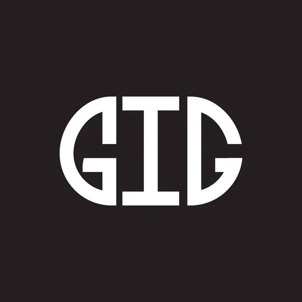 ブラックを基調としたGig文字ロゴデザイン Gigクリエイティブイニシャルレターロゴコンセプト Gig手紙デザイン — ストックベクタ