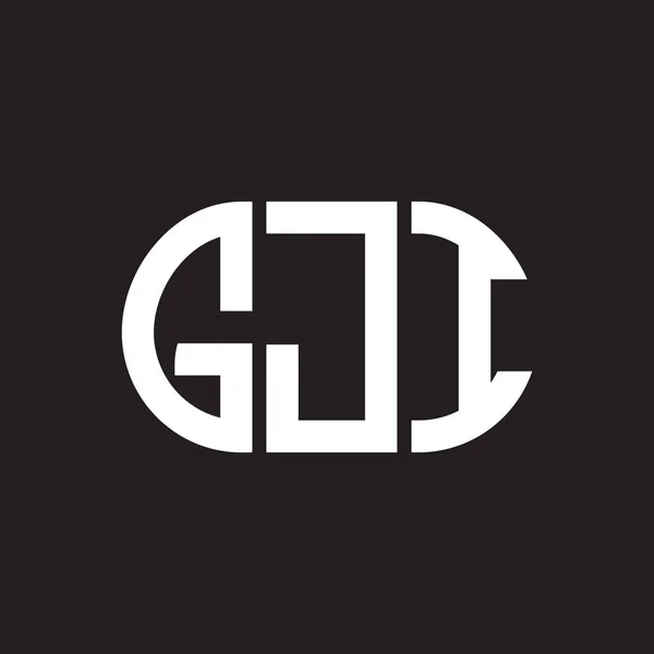 Gji字母标识设计为黑色背景 Gji创意的首字母首字母标识概念 Gji字母设计 — 图库矢量图片