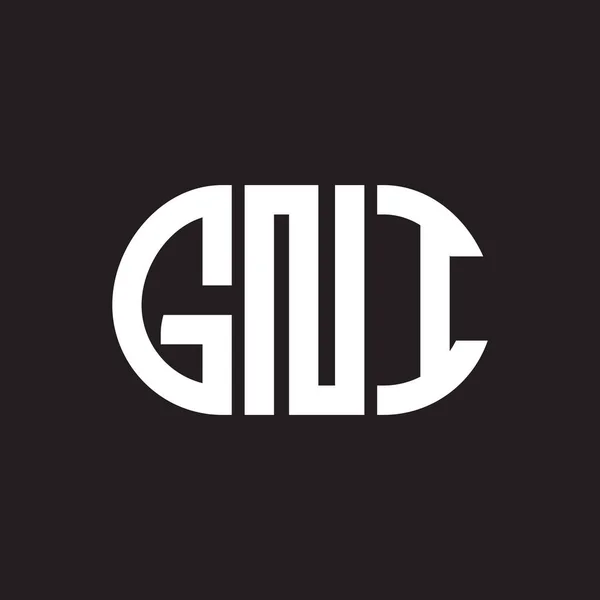 Gni Logo Ontwerp Zwarte Achtergrond Gni Creatieve Initialen Letter Logo — Stockvector