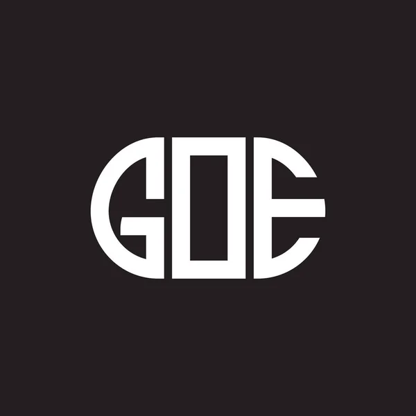 Goe Letter Logo Design Auf Schwarzem Hintergrund Goe Kreative Initialen — Stockvektor