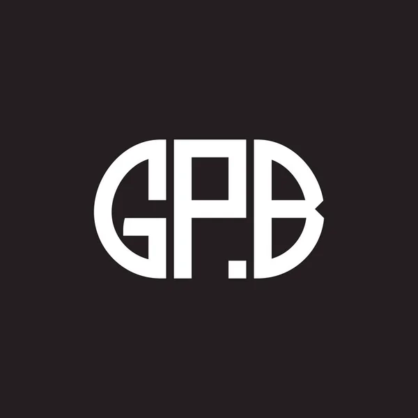 Projekt Logo Litery Gpb Czarnym Tle Kreatywne Inicjały Gpb Koncepcja — Wektor stockowy