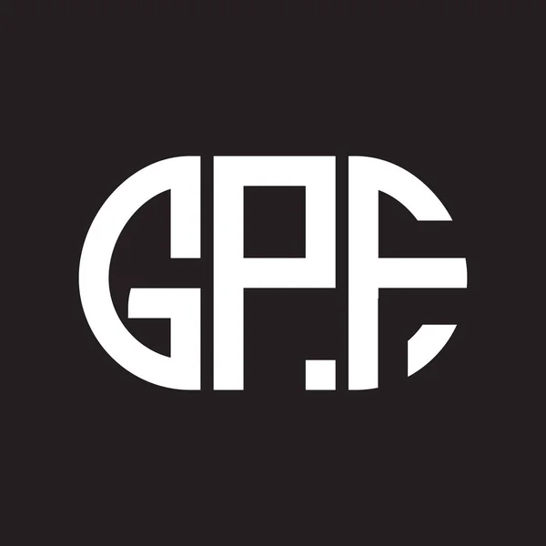 Projekt Logo Litery Gpf Czarnym Tle Kreatywne Inicjały Gpf Koncepcja — Wektor stockowy