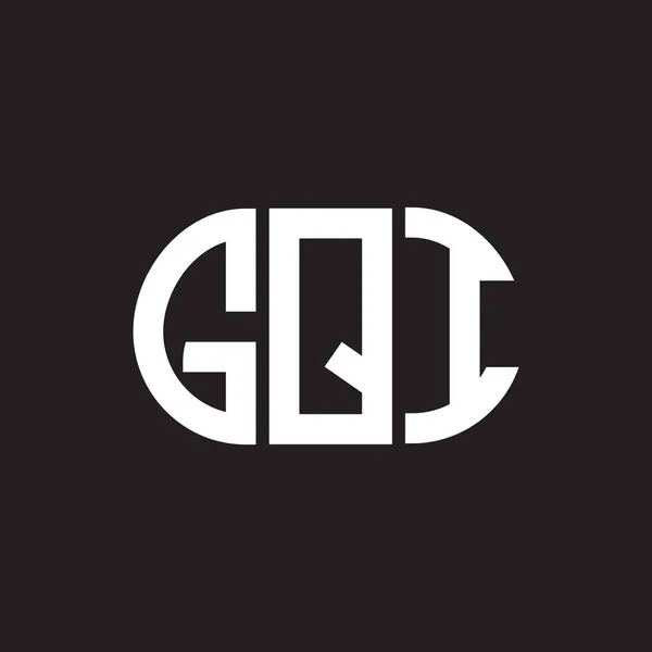 Gqi Letter Logo Design Auf Schwarzem Hintergrund Gqi Kreative Initialen — Stockvektor