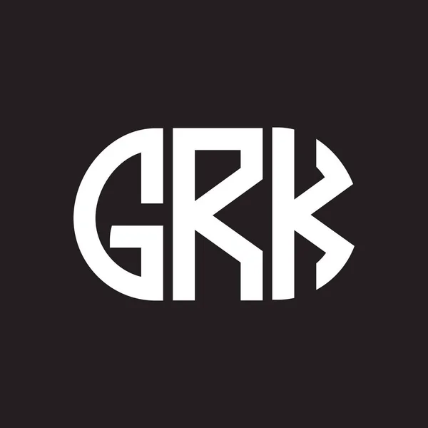 Siyah arkaplanda GRK harf logosu tasarımı. GRK yaratıcı harflerin baş harfleri logo kavramı. GRK harf tasarımı.