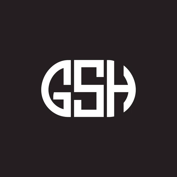 Gsh Дизайн Логотипу Літер Чорному Тлі Gsh Творчі Ініціали Букви — стоковий вектор
