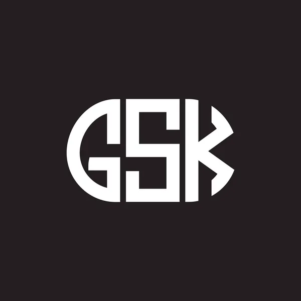 Дизайн Логотипа Gsk Чёрном Фоне Концепция Логотипа Инициалами Gsk Дизайн — стоковый вектор