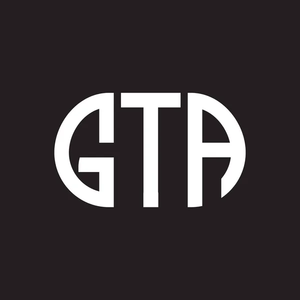 Gta Letter Logo Design Black Background Gta Creative Initials Letter — Stock Vector