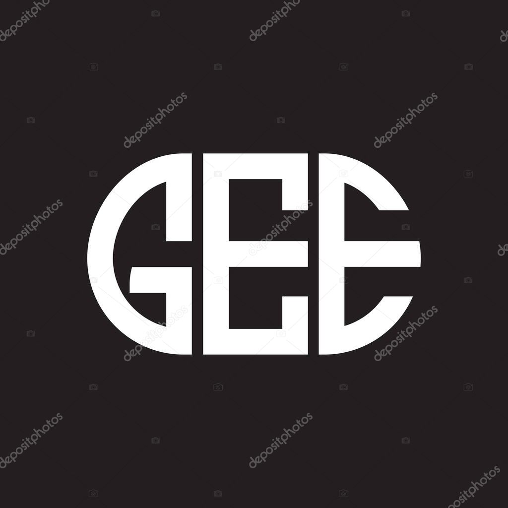 GEE letter logo design on black background. GEE creative initials letter logo concept. GEE letter design.