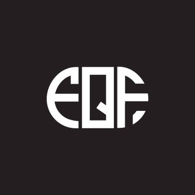 Siyah arkaplan üzerine FQF harf logosu tasarımı. FQF yaratıcı harflerin baş harfleri logo kavramı. FQF harf tasarımı.