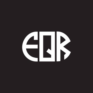 Siyah arka planda FQR harf logosu tasarımı. FQR yaratıcı harflerin baş harfleri logo kavramı. FQR harf tasarımı.