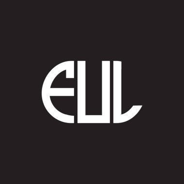 Siyah arkaplanda FUL harf logosu tasarımı. FUL yaratıcı harflerin baş harfleri logo kavramı. FUL harf tasarımı.