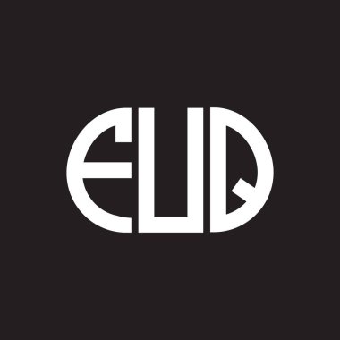 Siyah arka planda FUQ harfi logo tasarımı. FUQ yaratıcı harflerin baş harfleri logo kavramı. FUQ harf tasarımı.