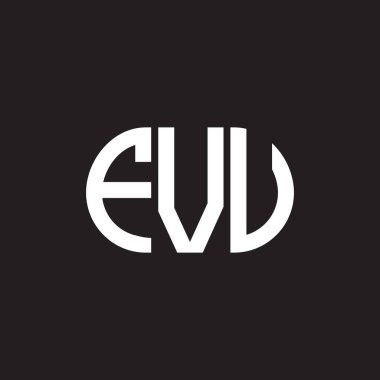 Siyah arka planda FVU harf logosu tasarımı. FVU yaratıcı harflerin baş harfleri logo kavramı. FVU harf tasarımı.